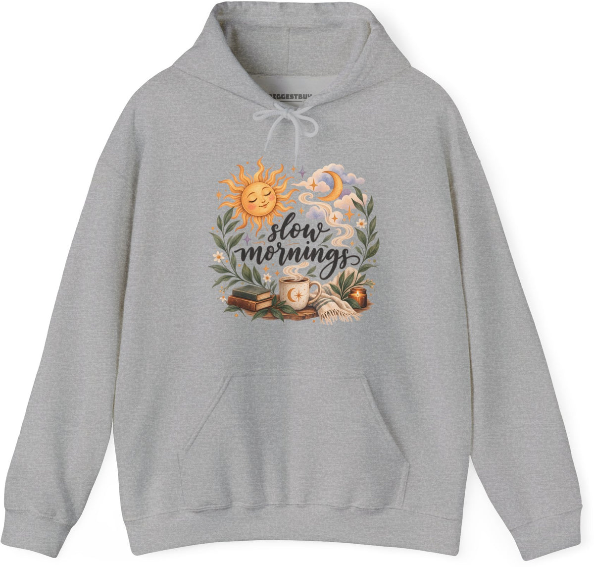 Sunshine Kisses - Pullover Hoodie in Sport Grey, front view