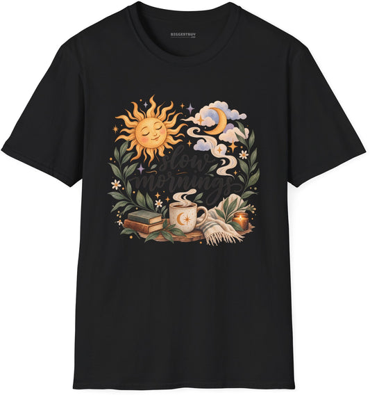 Sunshine Kisses - Softstyle T-Shirt in Black, front view