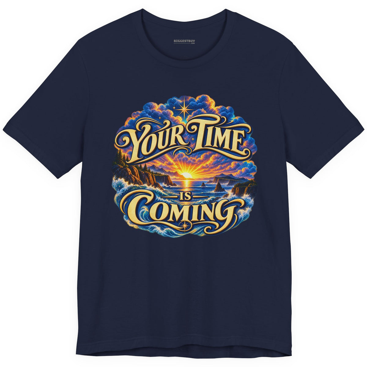 Times A-Comin - Classic Jersey Tee in Navy, front view