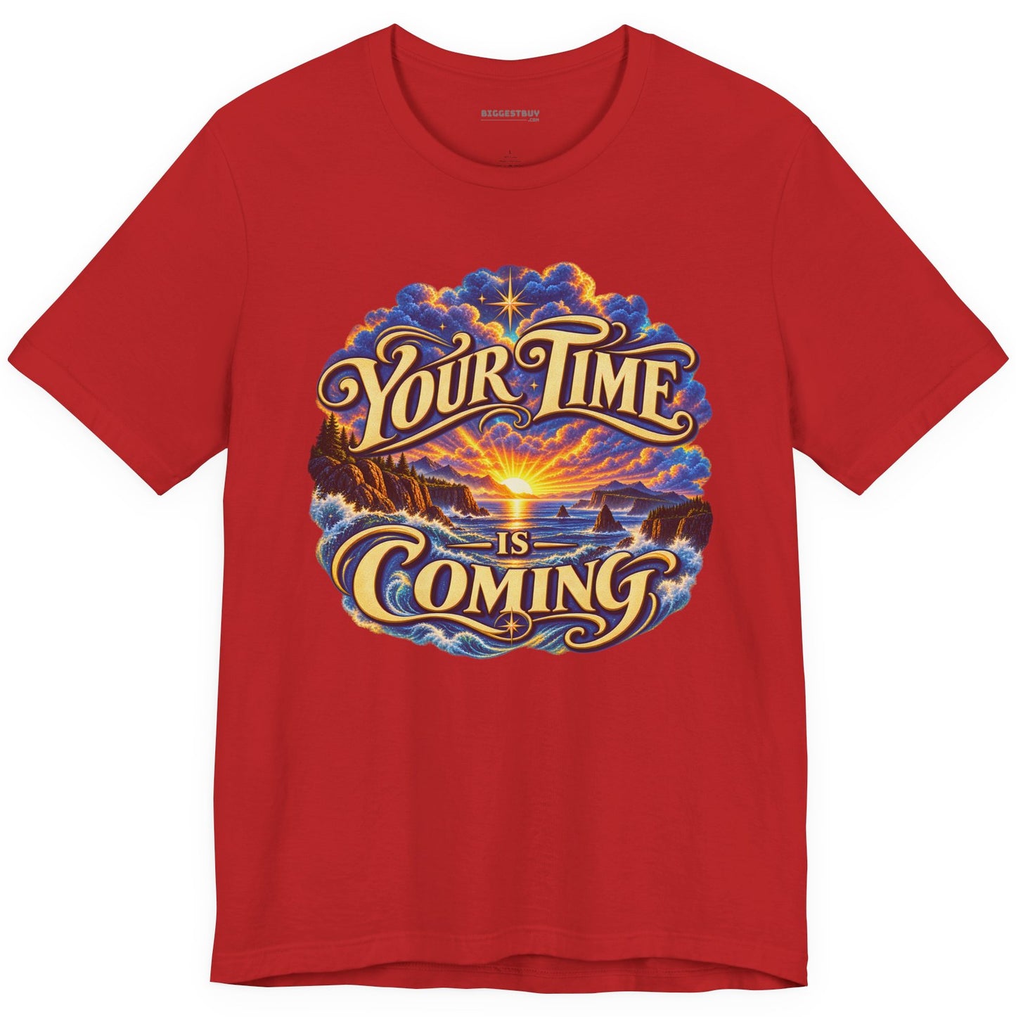 Times A-Comin - Classic Jersey Tee in Red, front view