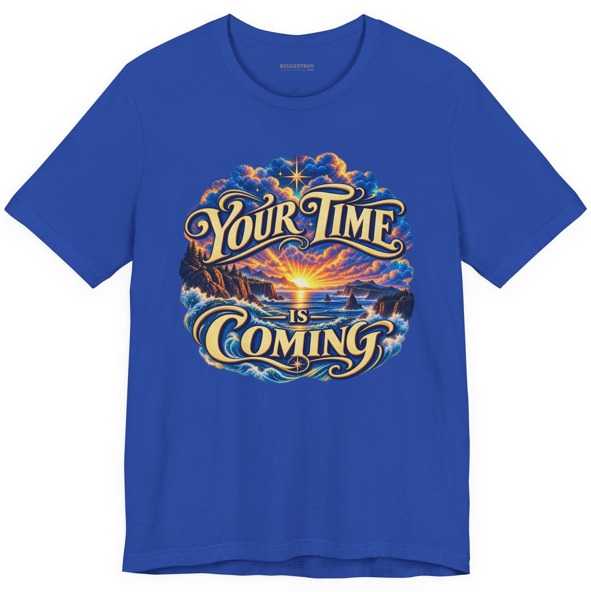 Times A-Comin - Classic Jersey Tee in True Royal, front view