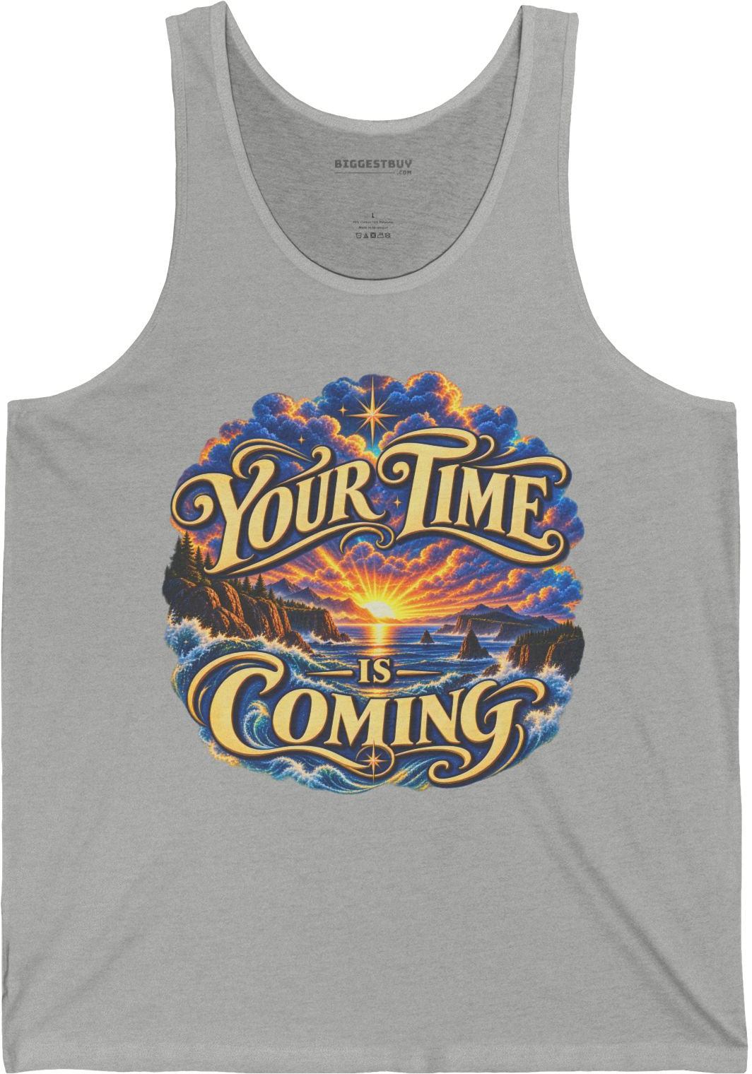 Times A-Comin - Jersey Tank Top in Athletic Heather, front view