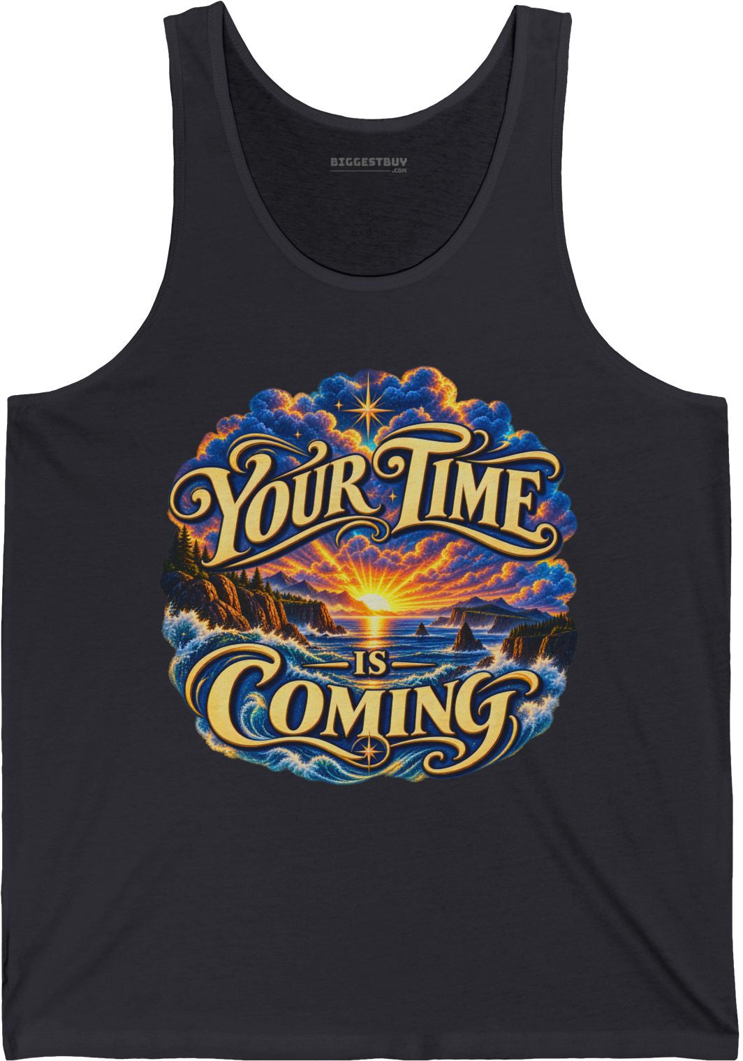 Times A-Comin - Jersey Tank Top in Dark Grey, front view