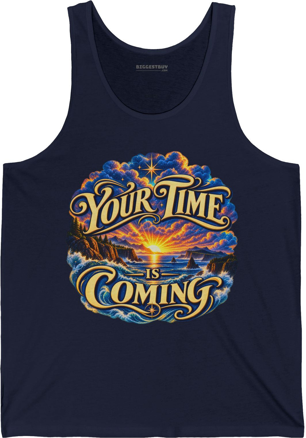 Times A-Comin - Jersey Tank Top in Navy, front view
