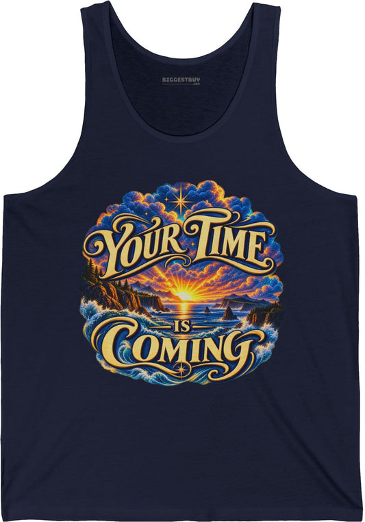 Times A-Comin - Jersey Tank Top in Navy, front view