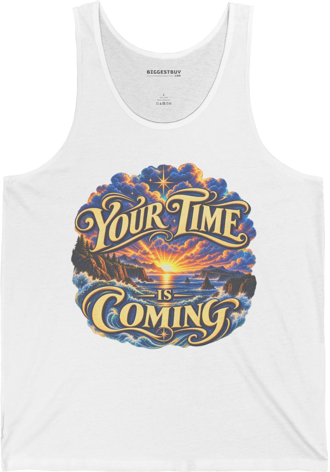 Times A-Comin - Jersey Tank Top in White, front view