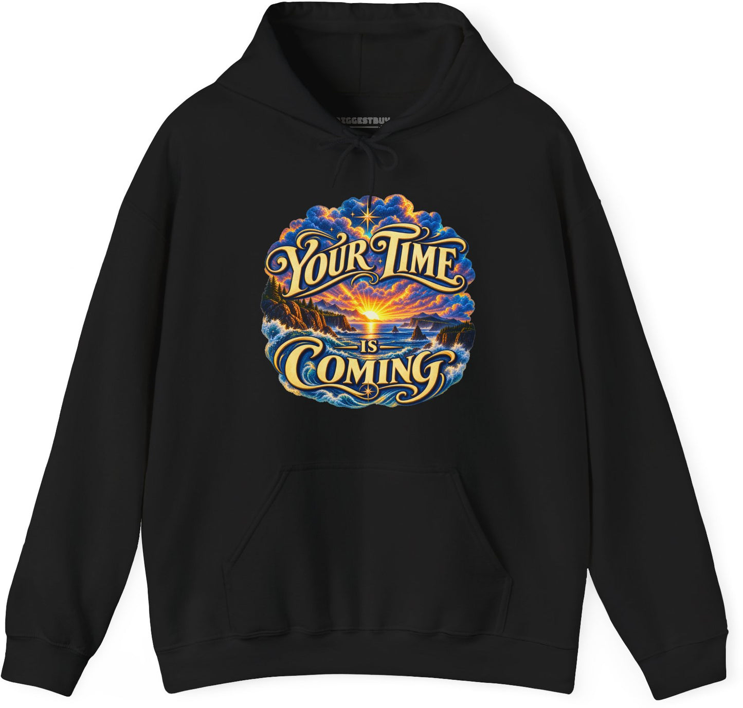 Times A-Comin - Pullover Hoodie in Black, front view