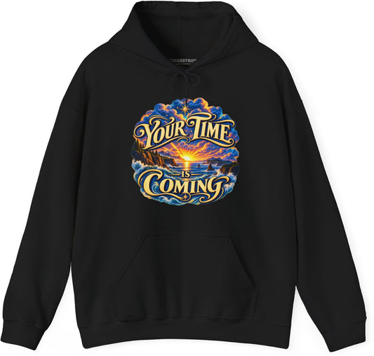 Times A-Comin - Pullover Hoodie in Black, front view