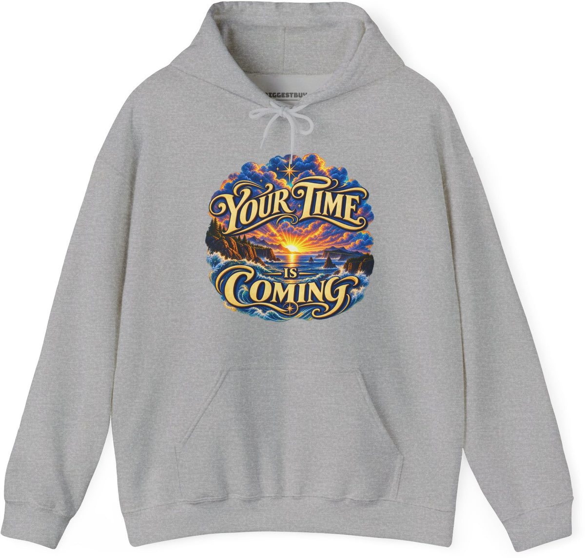 Times A-Comin - Pullover Hoodie in Sport Grey, front view