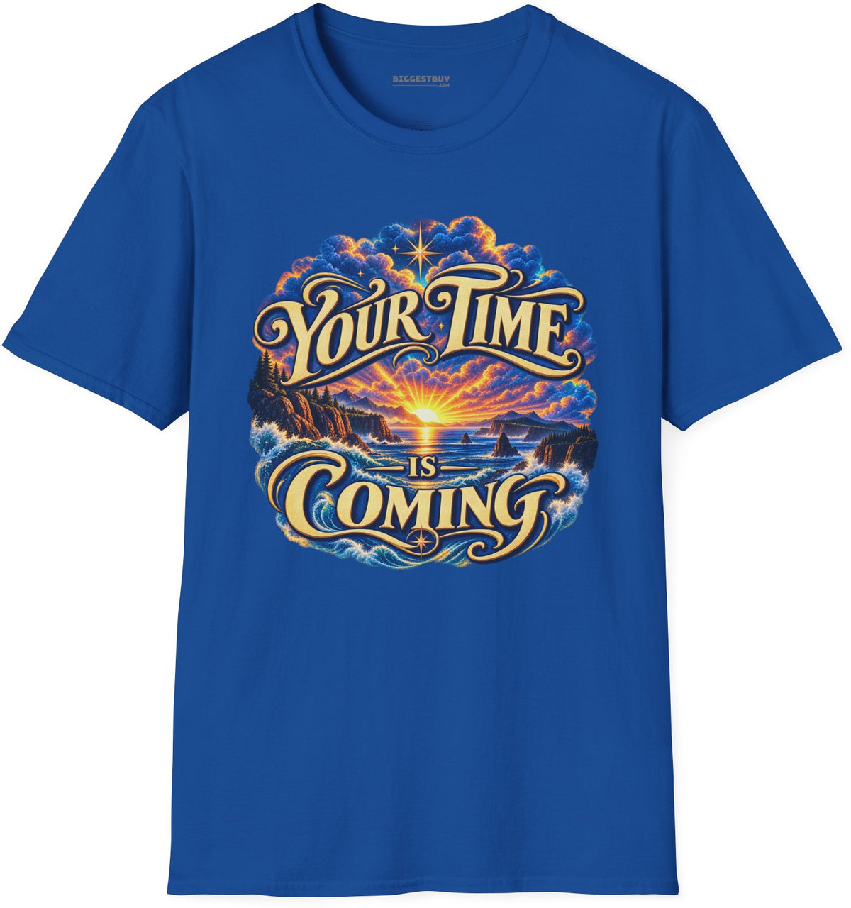 Times A-Comin - Softstyle T-Shirt in Royal, front view
