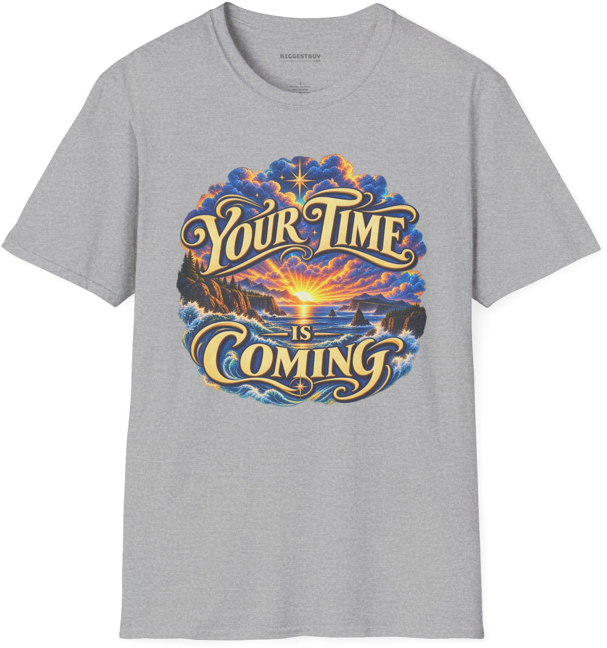 Times A-Comin - Softstyle T-Shirt in Sport Grey, front view