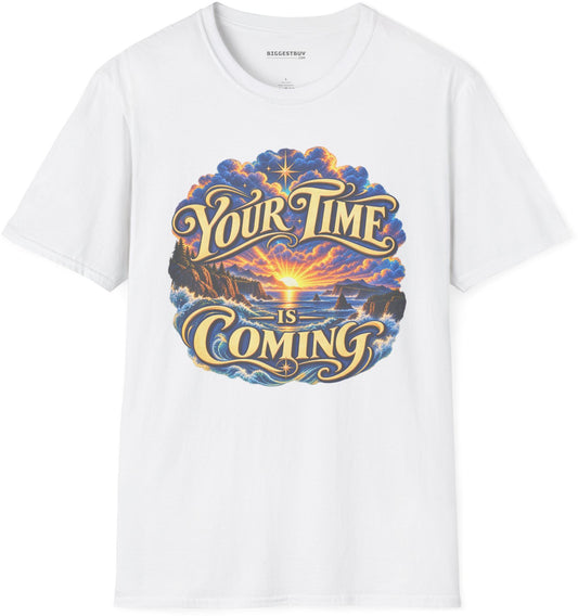 Times A-Comin - Softstyle T-Shirt in White, front view