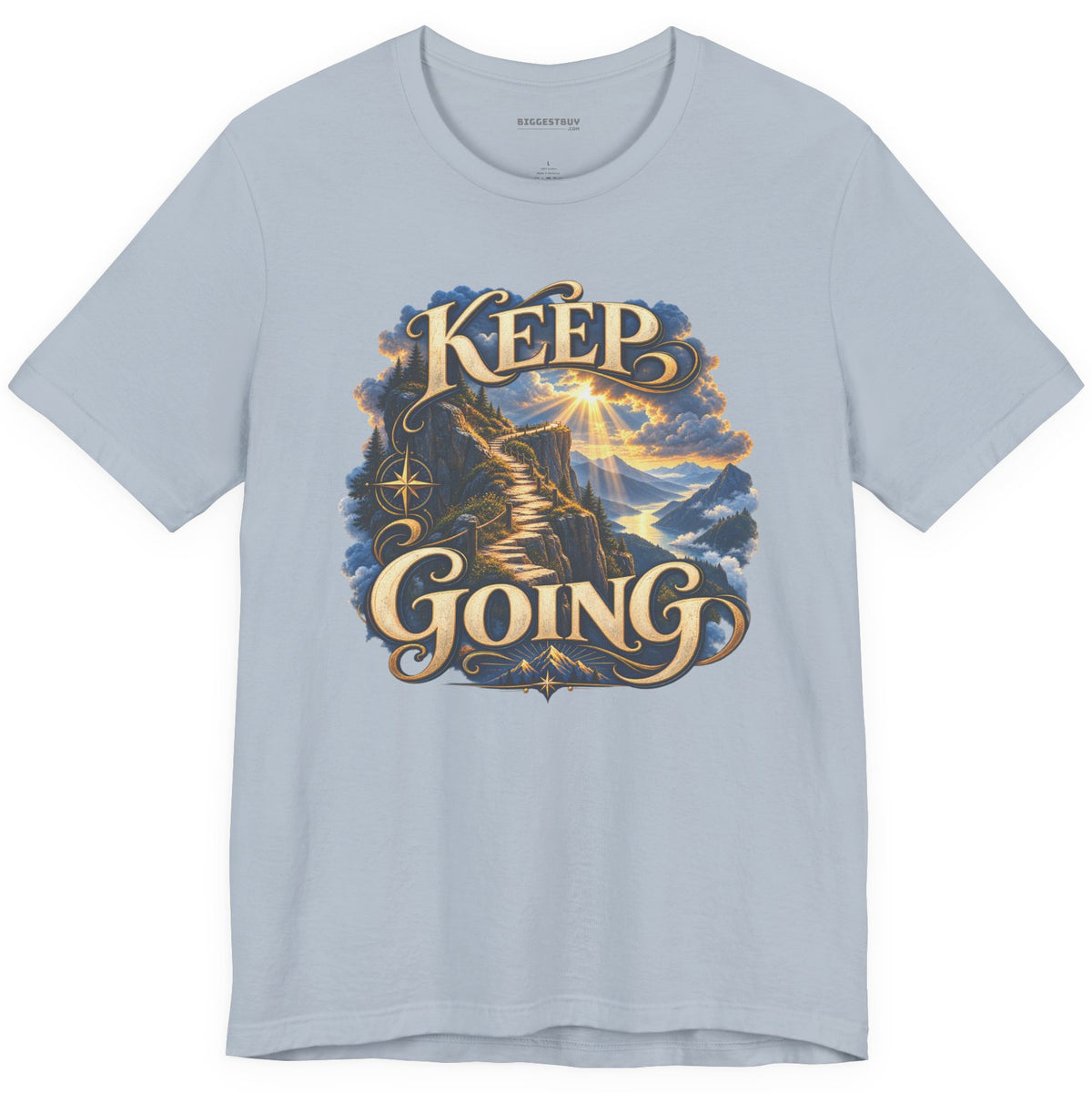 Trailblazer - Classic Jersey Tee in Light Blue, front view