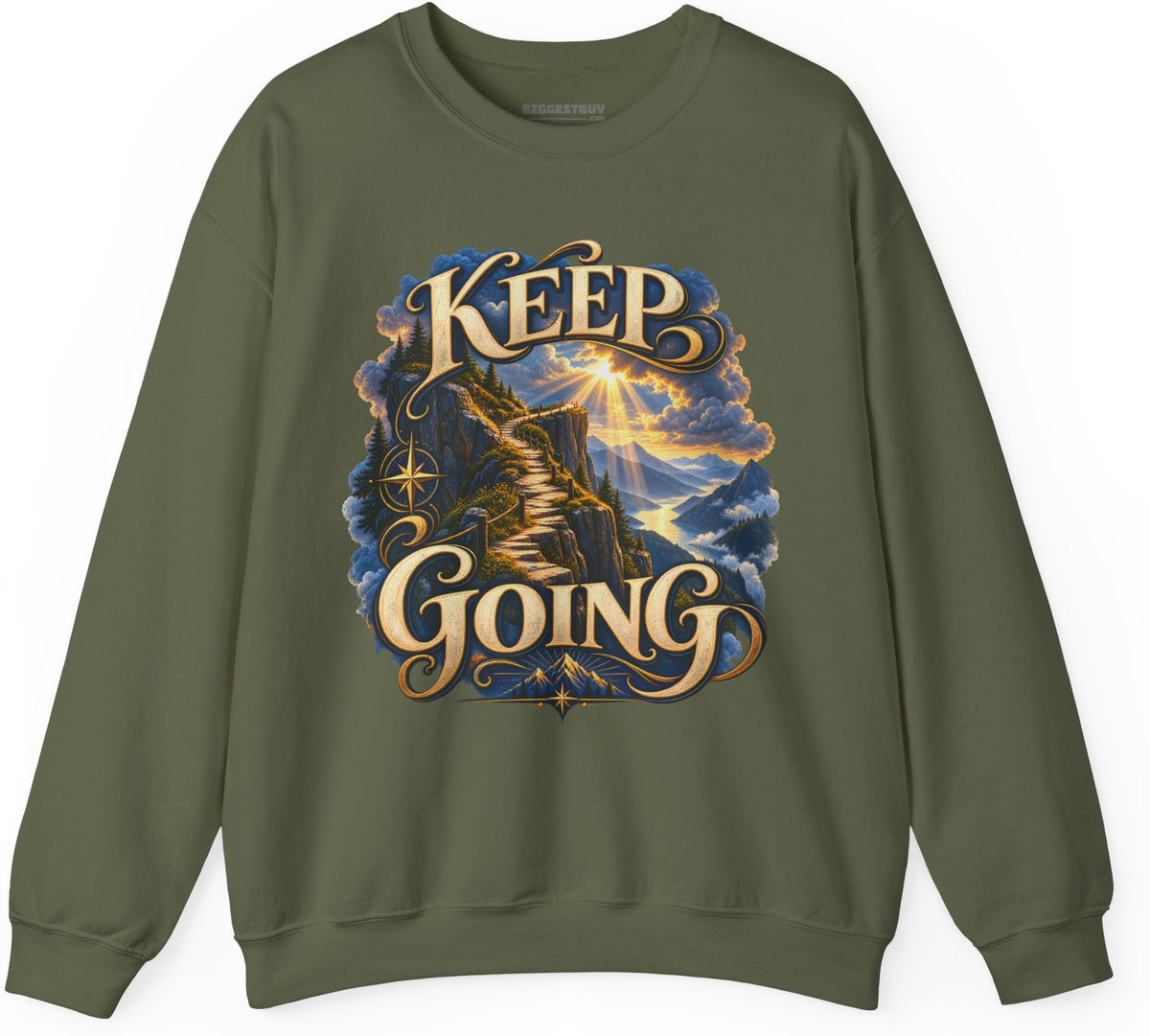 Trailblazer - Crewneck Sweatshirt in Military Green, front view