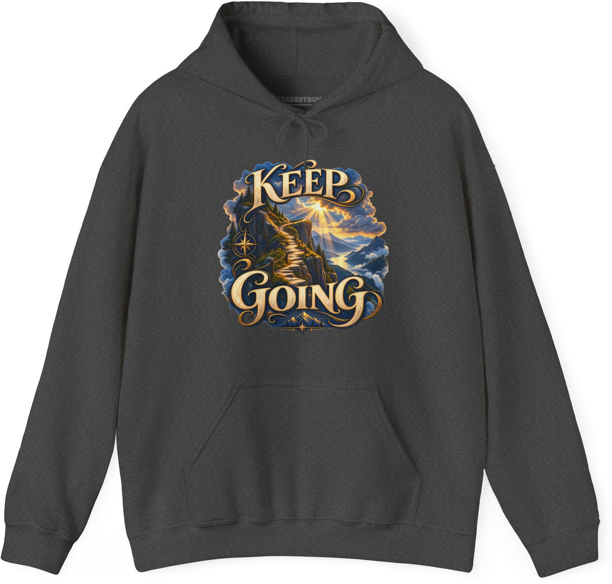 Trailblazer - Pullover Hoodie in Dark Heather, front view
