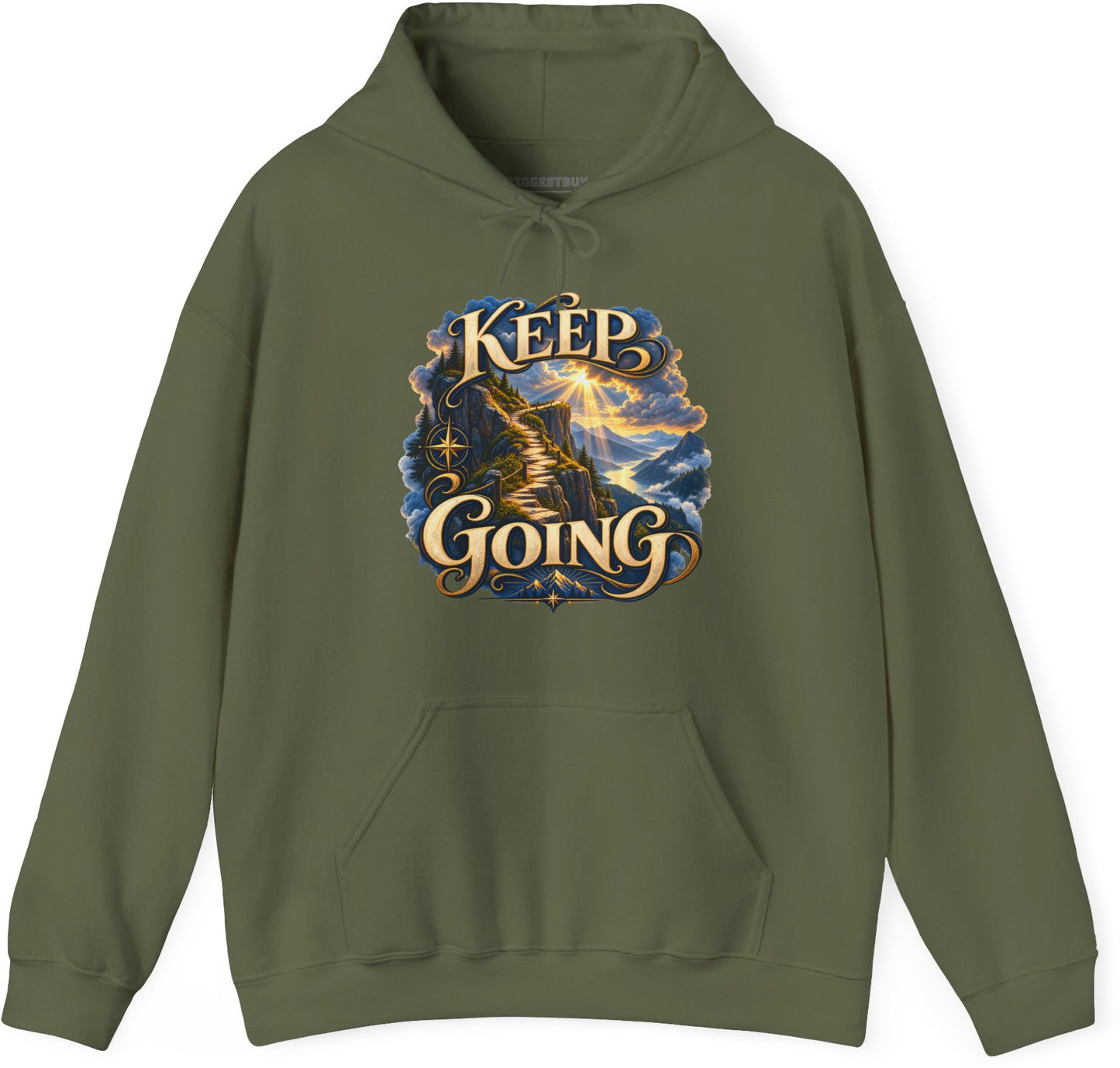Trailblazer - Pullover Hoodie in Military Green, front view