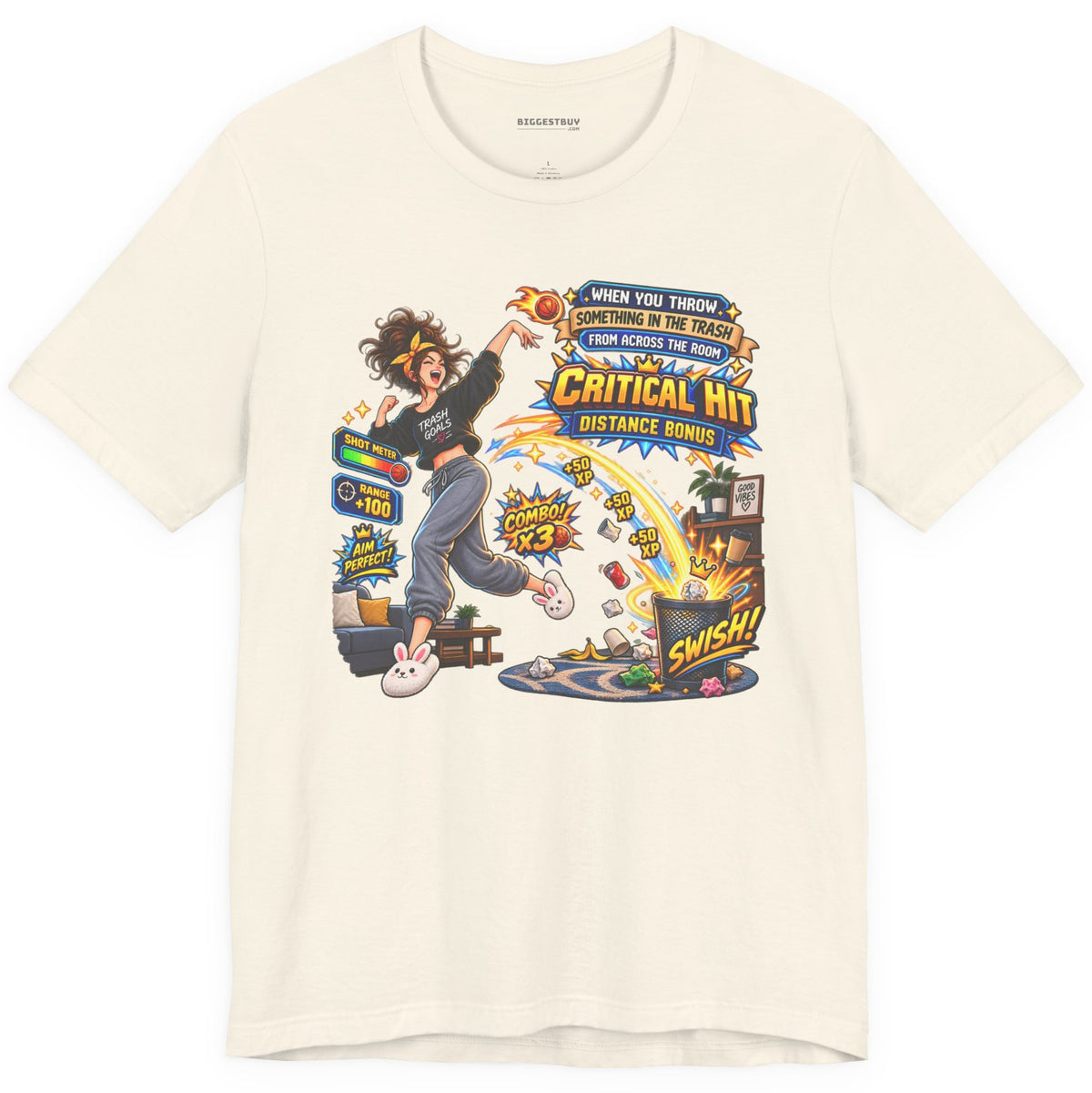Trash Dance - Classic Jersey Tee in Natural, front view