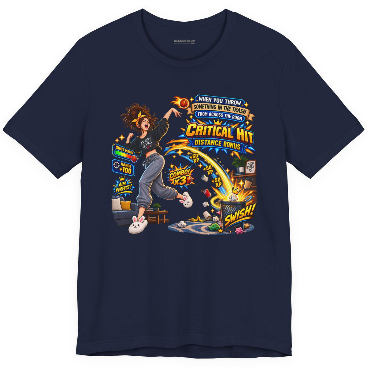 Trash Dance - Classic Jersey Tee in Navy, front view
