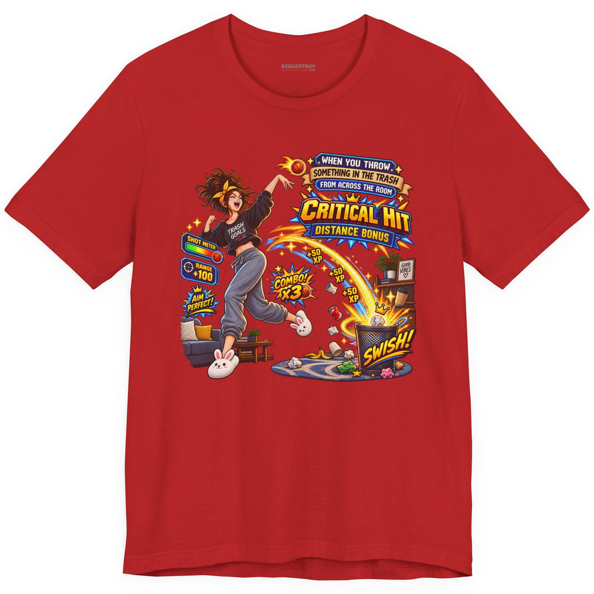 Trash Dance - Classic Jersey Tee in Red, front view