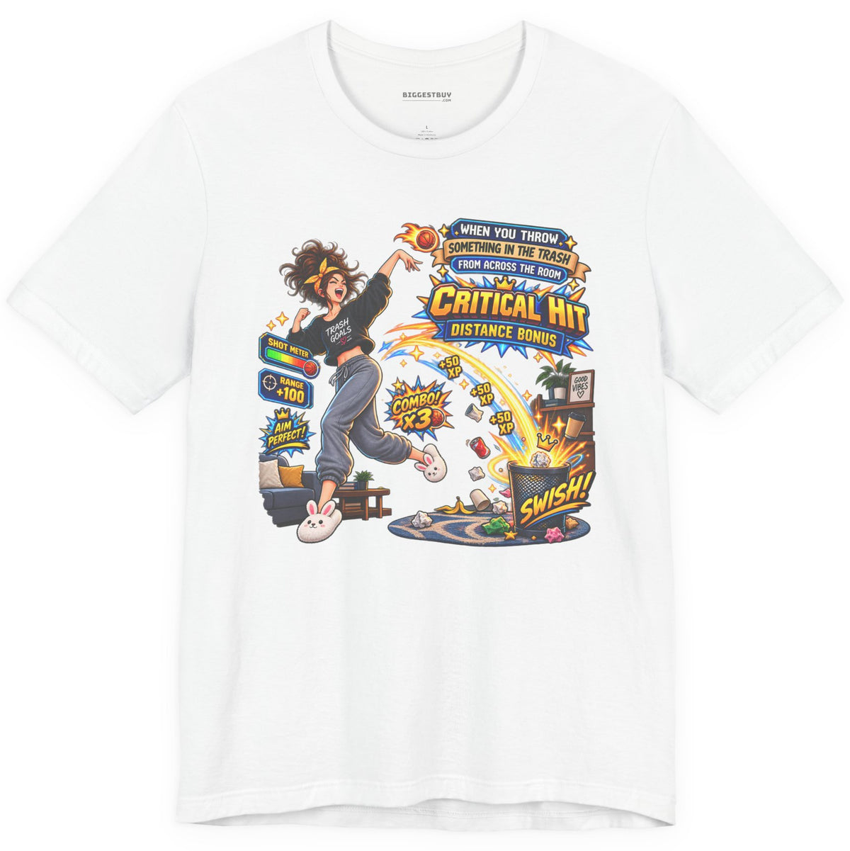 Trash Dance - Classic Jersey Tee in White, front view