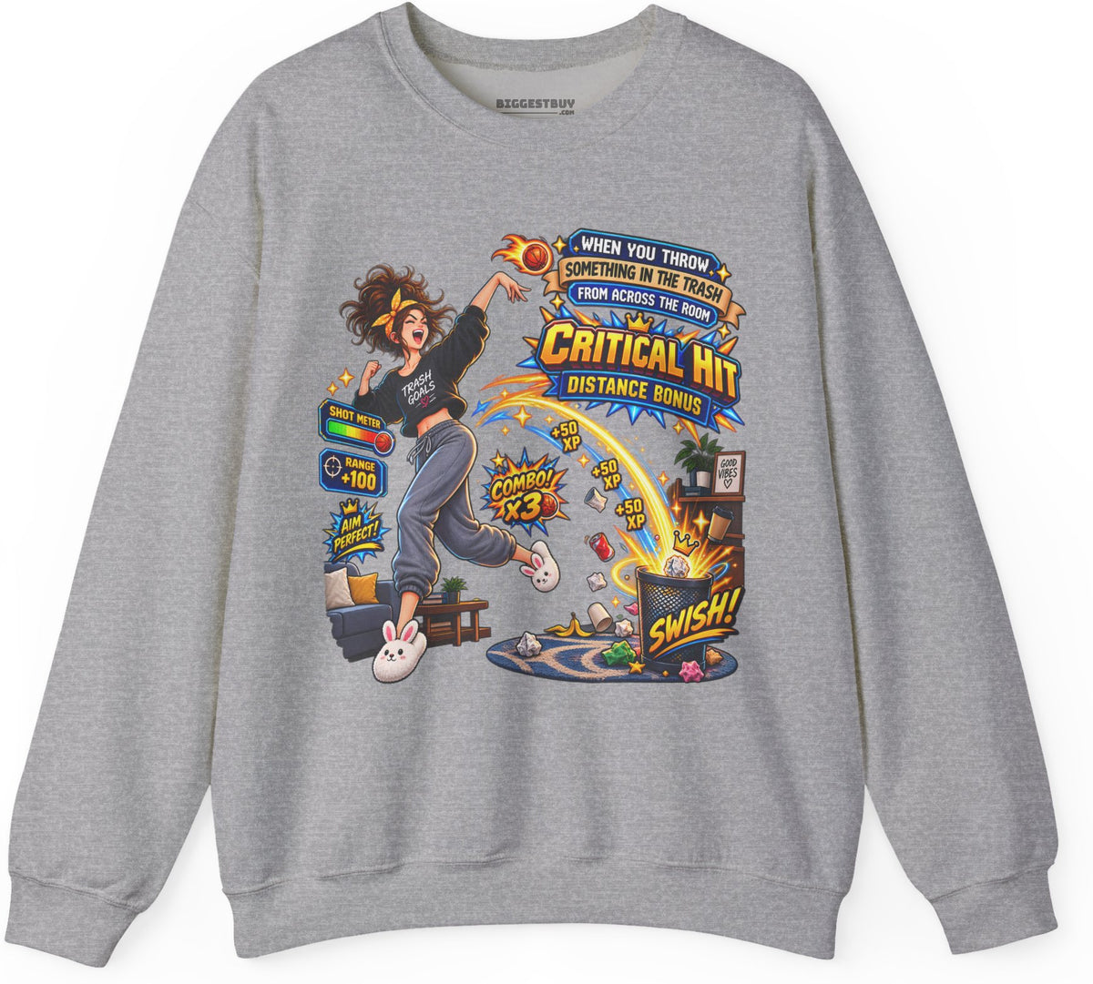 Trash Dance - Crewneck Sweatshirt in Sport Grey, front view