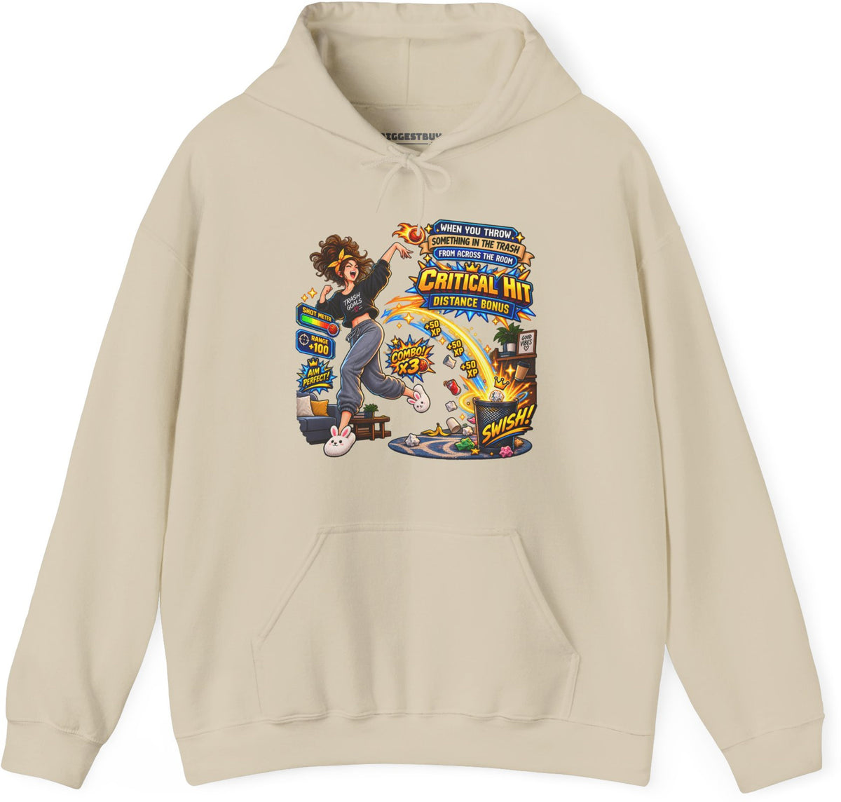 Trash Dance - Pullover Hoodie in Sand, front view