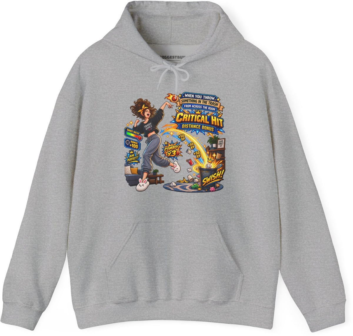 Trash Dance - Pullover Hoodie in Sport Grey, front view