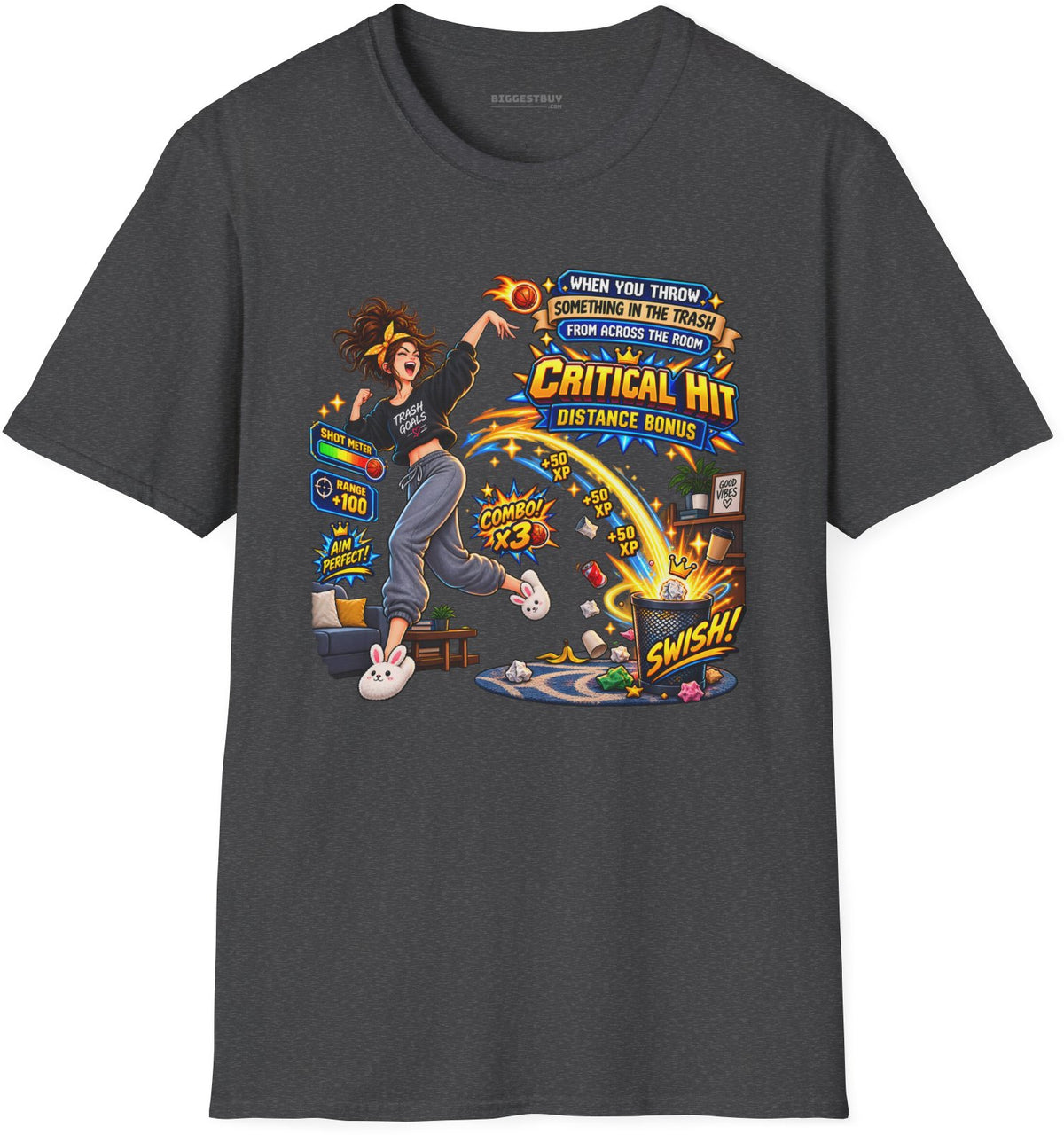 Trash Dance - Softstyle T-Shirt in Dark Heather, front view
