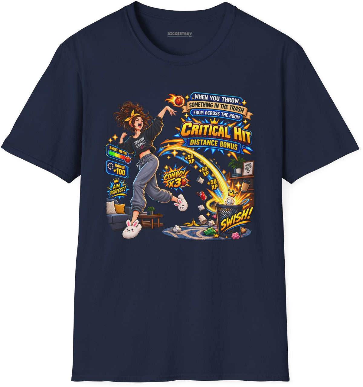 Trash Dance - Softstyle T-Shirt in Navy, front view