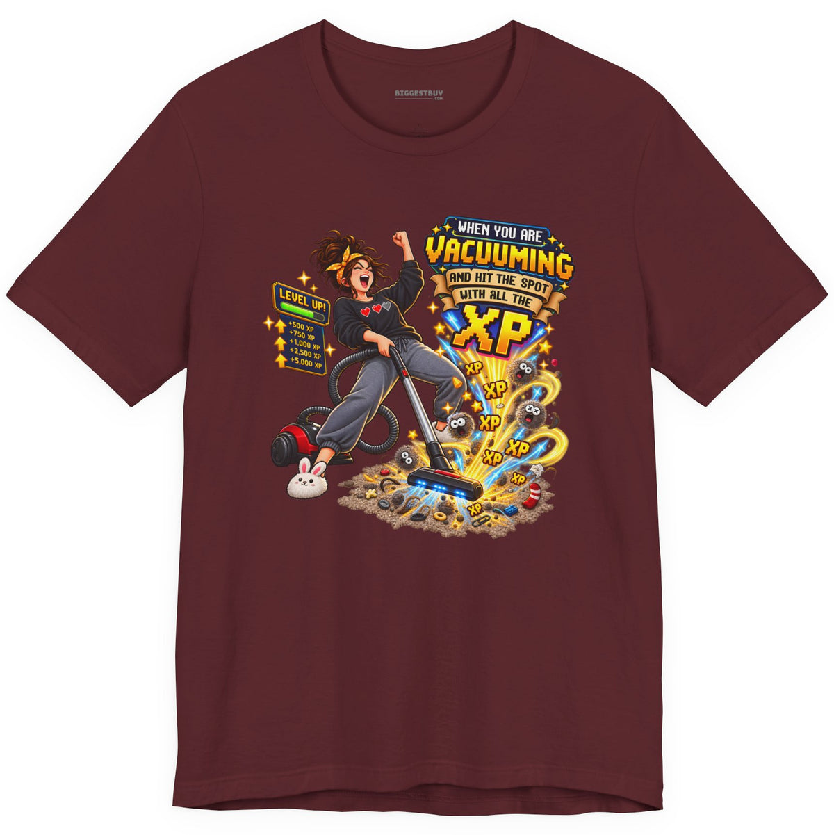 Vacuum Victory - Classic Jersey Tee in Maroon, front view