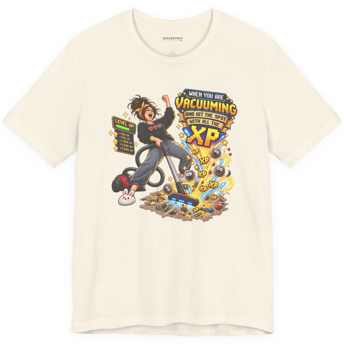 Vacuum Victory - Classic Jersey Tee in Natural, front view