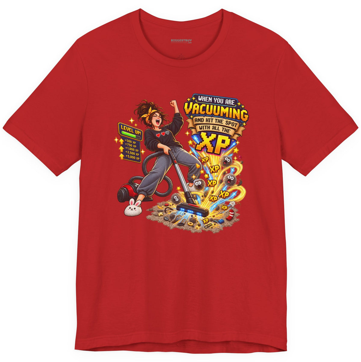 Vacuum Victory - Classic Jersey Tee in Red, front view