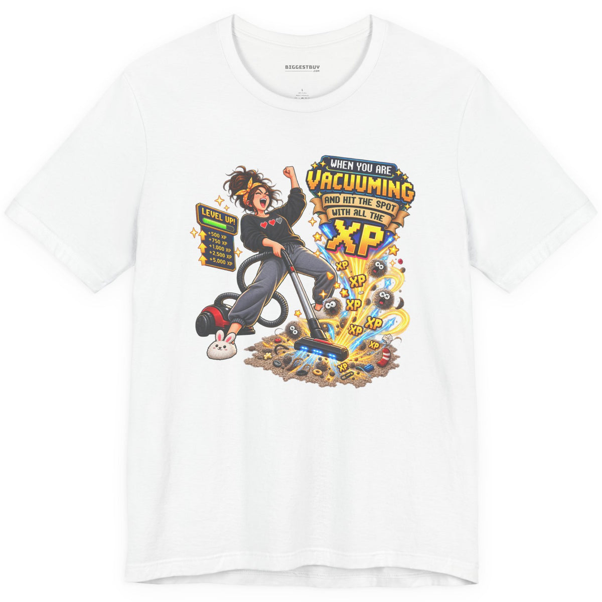 Vacuum Victory - Classic Jersey Tee in White, front view