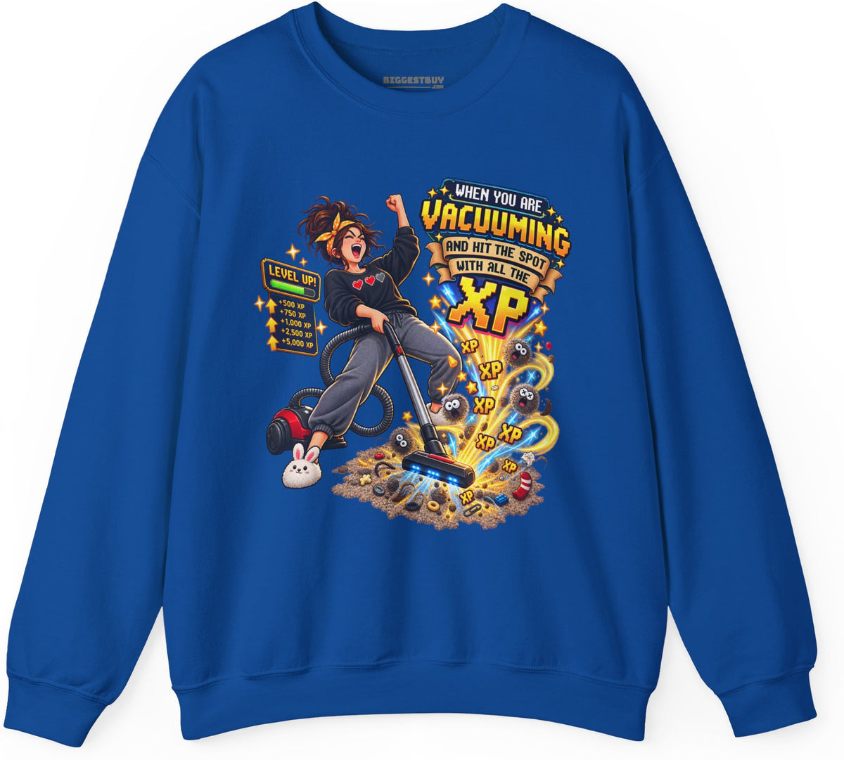 Vacuum Victory - Crewneck Sweatshirt in Royal, front view