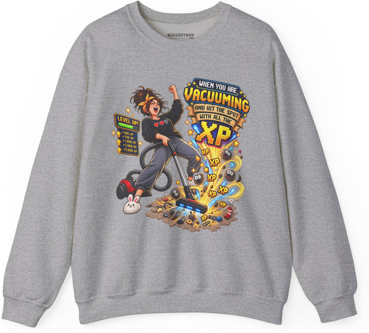 Vacuum Victory - Crewneck Sweatshirt in Sport Grey, front view