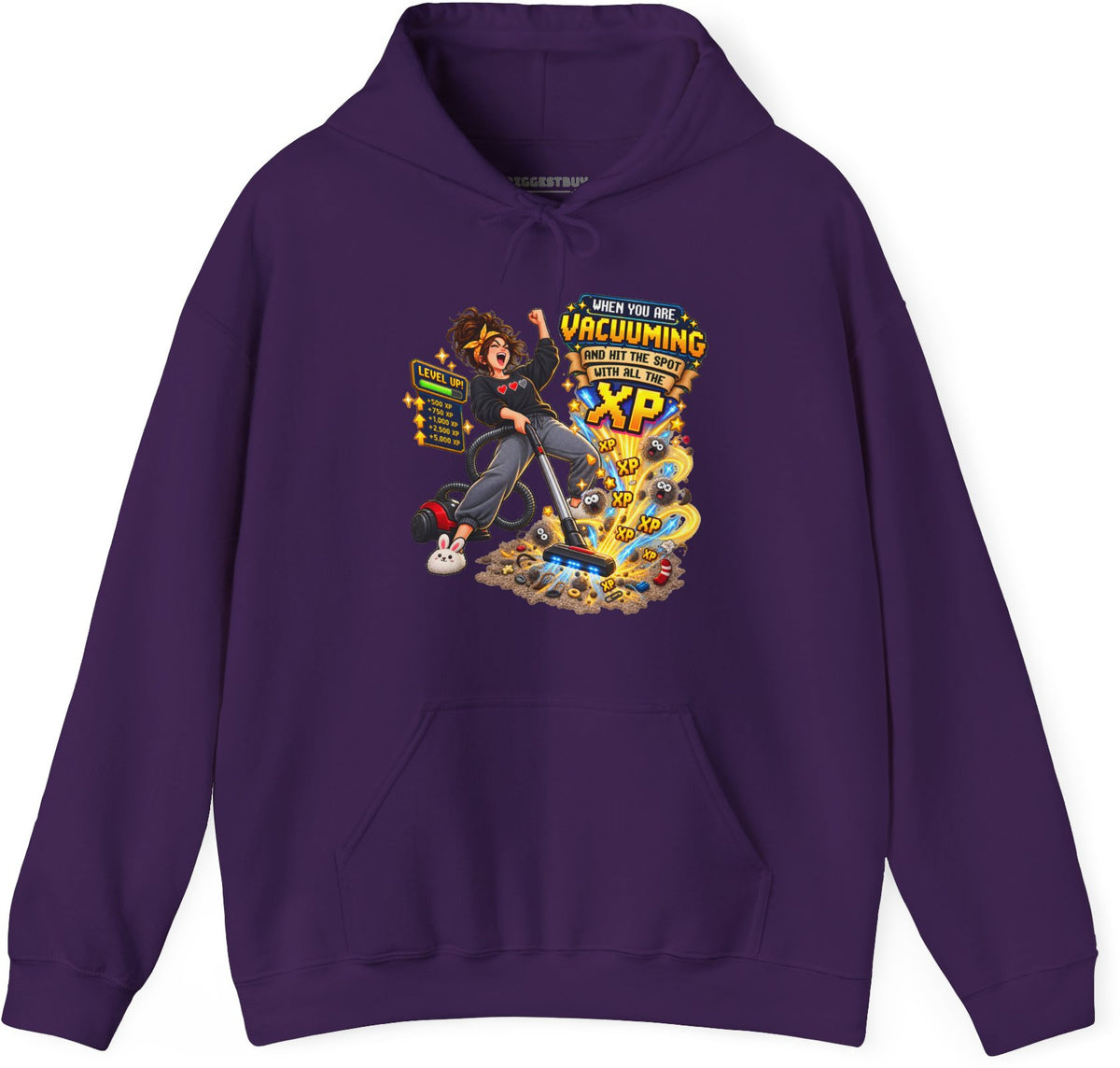 Vacuum Victory - Pullover Hoodie in Purple, front view