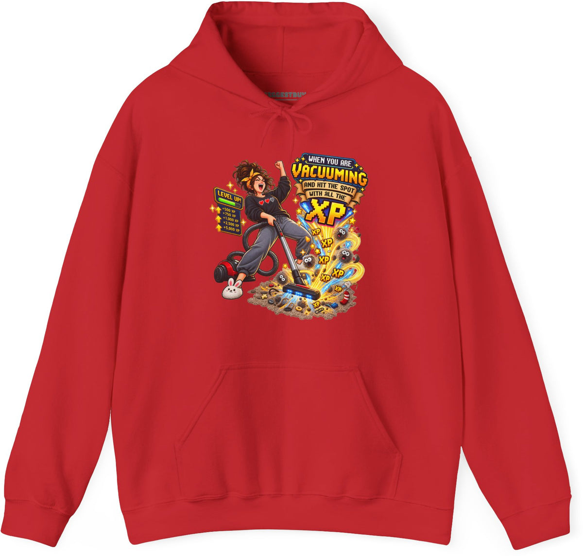 Vacuum Victory - Pullover Hoodie in Red, front view