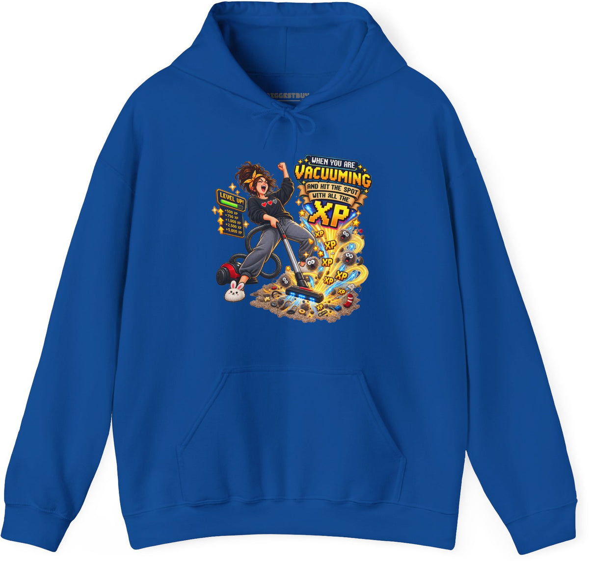 Vacuum Victory - Pullover Hoodie in Royal, front view