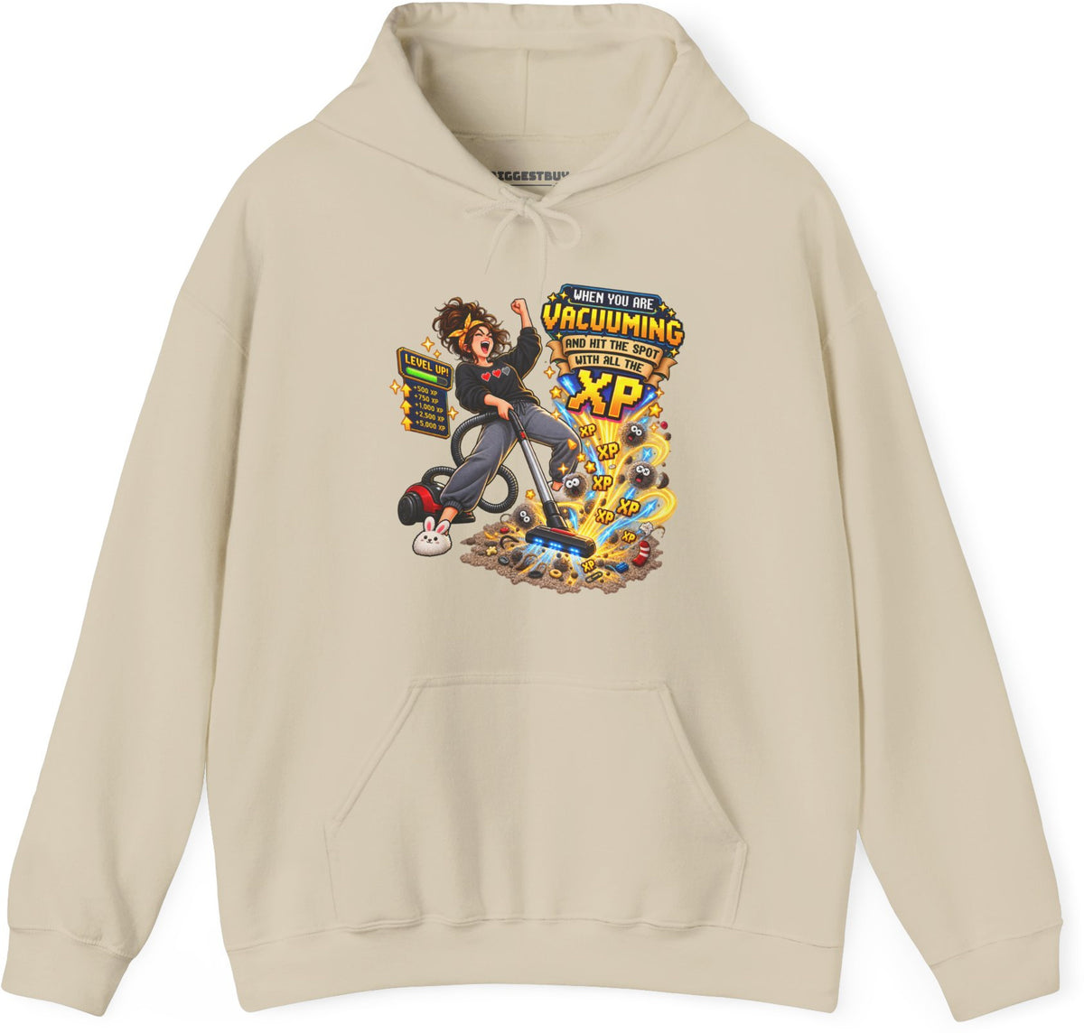 Vacuum Victory - Pullover Hoodie in Sand, front view