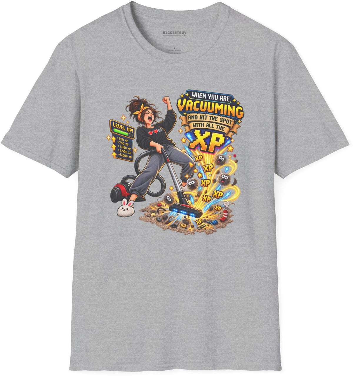 Vacuum Victory - Softstyle T-Shirt in Sport Grey, front view
