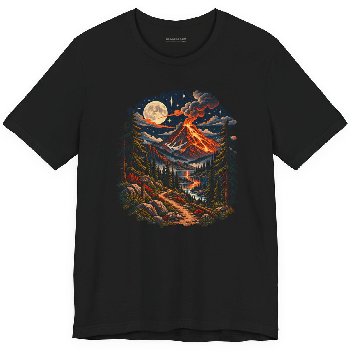 Volcanic Visions - Classic Jersey Tee in Black, front view