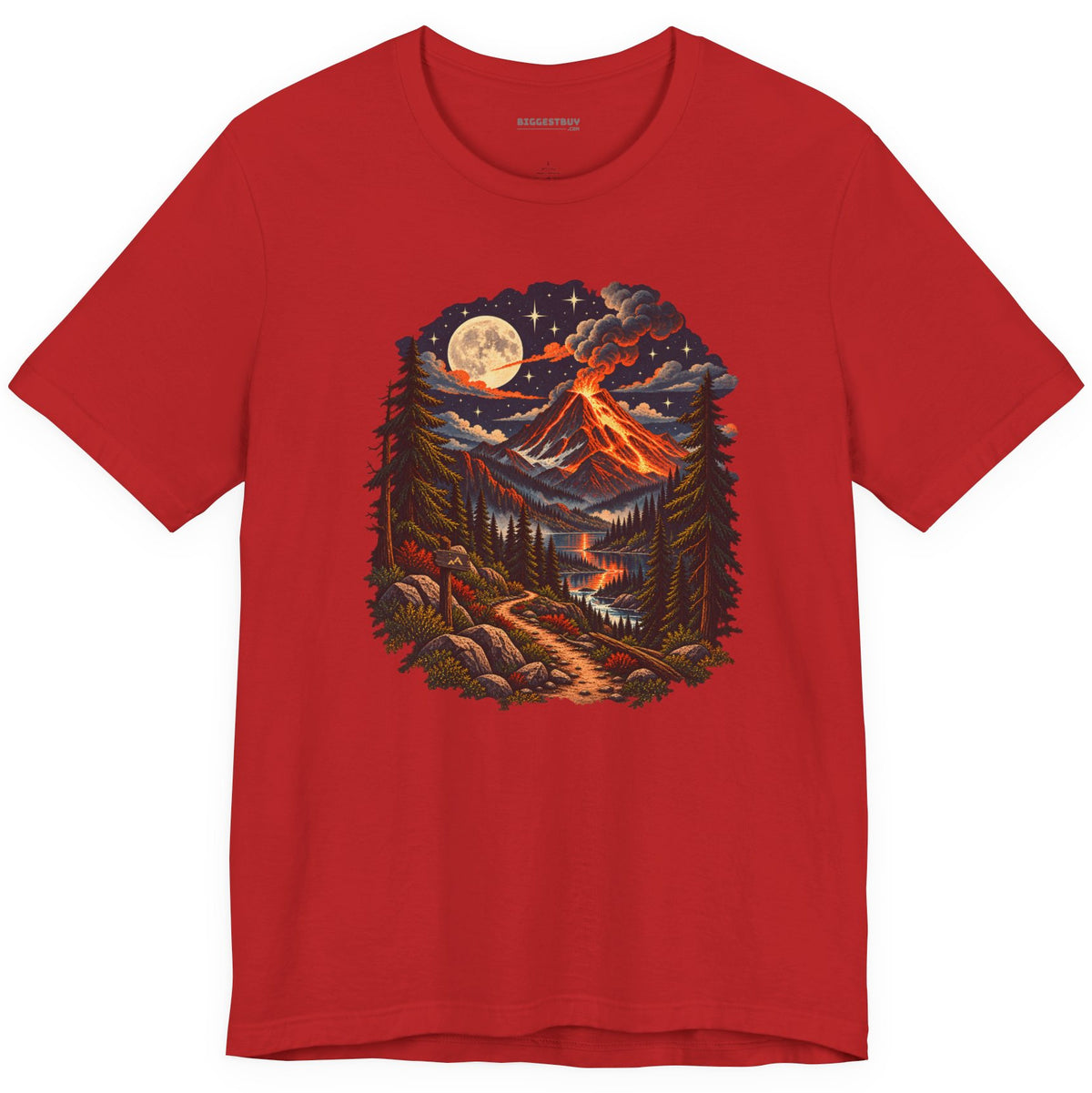 Volcanic Visions - Classic Jersey Tee in Red, front view