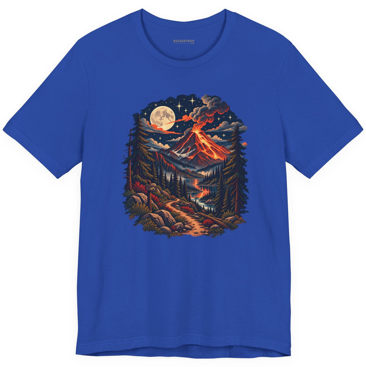 Volcanic Visions - Classic Jersey Tee in True Royal, front view
