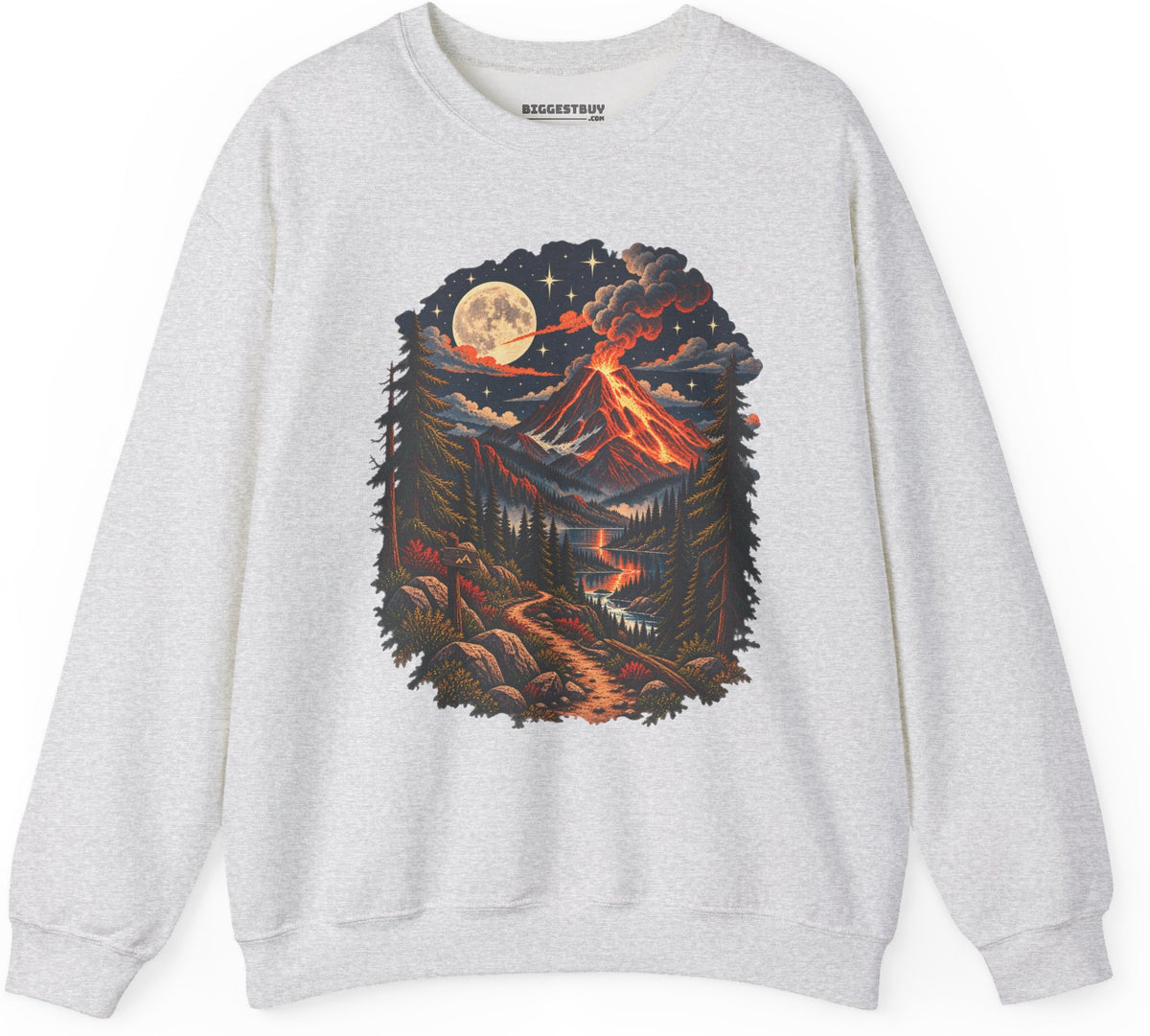 Volcanic Visions - Crewneck Sweatshirt in Ash, front view