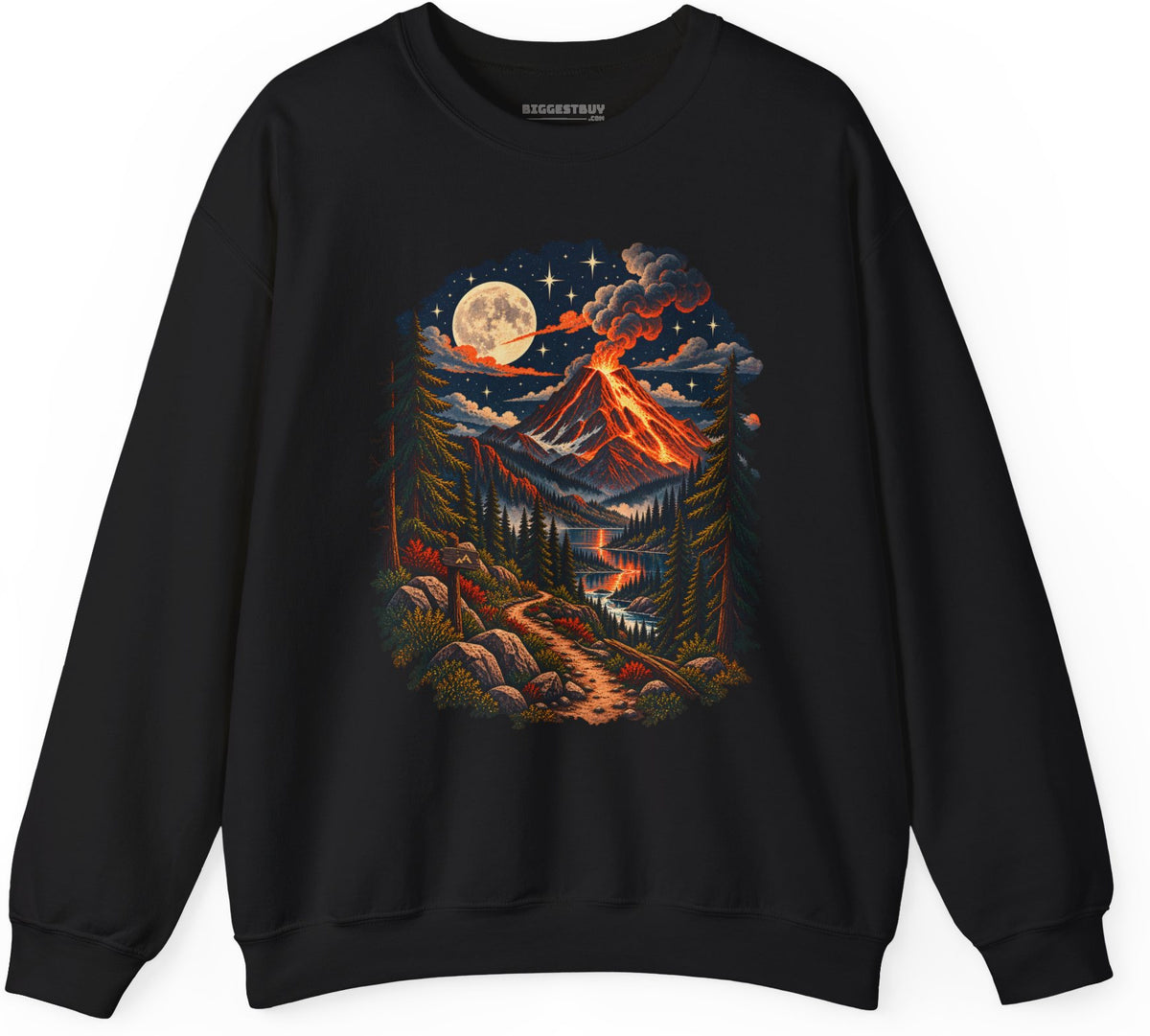 Volcanic Visions - Crewneck Sweatshirt in Black, front view