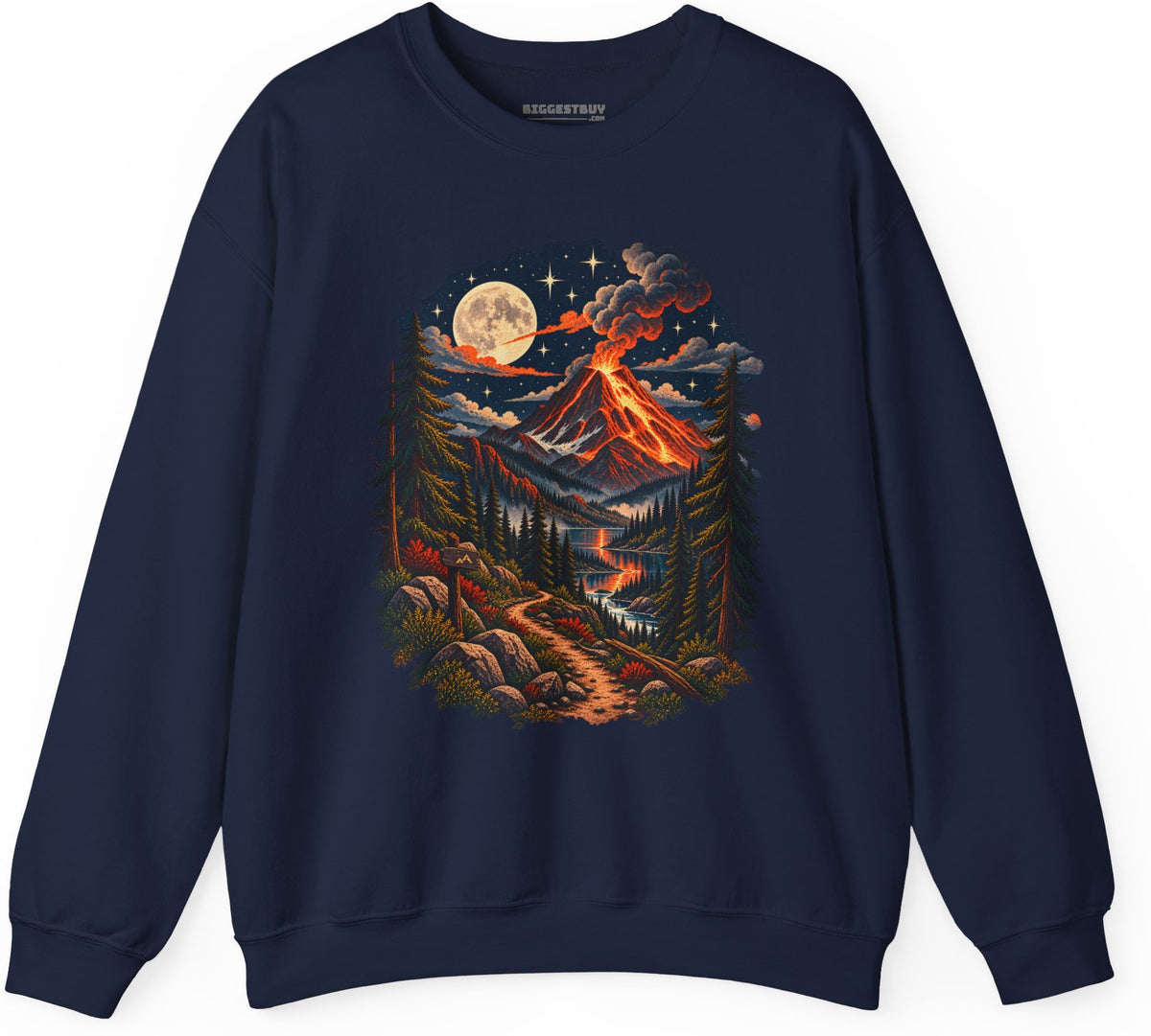 Volcanic Visions - Crewneck Sweatshirt in Navy, front view