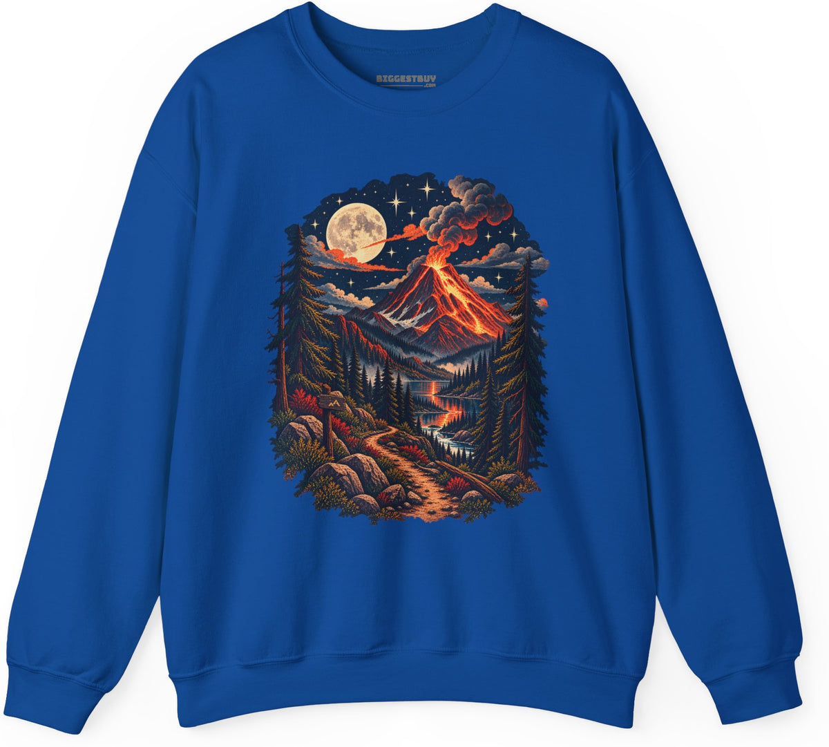 Volcanic Visions - Crewneck Sweatshirt in Royal, front view