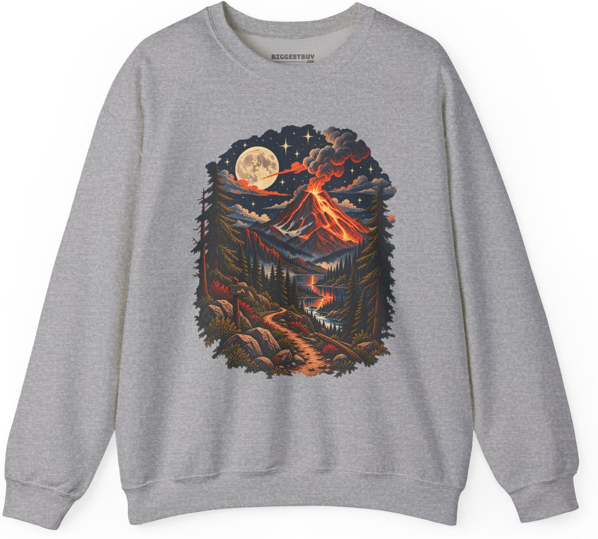 Volcanic Visions - Crewneck Sweatshirt in Sport Grey, front view