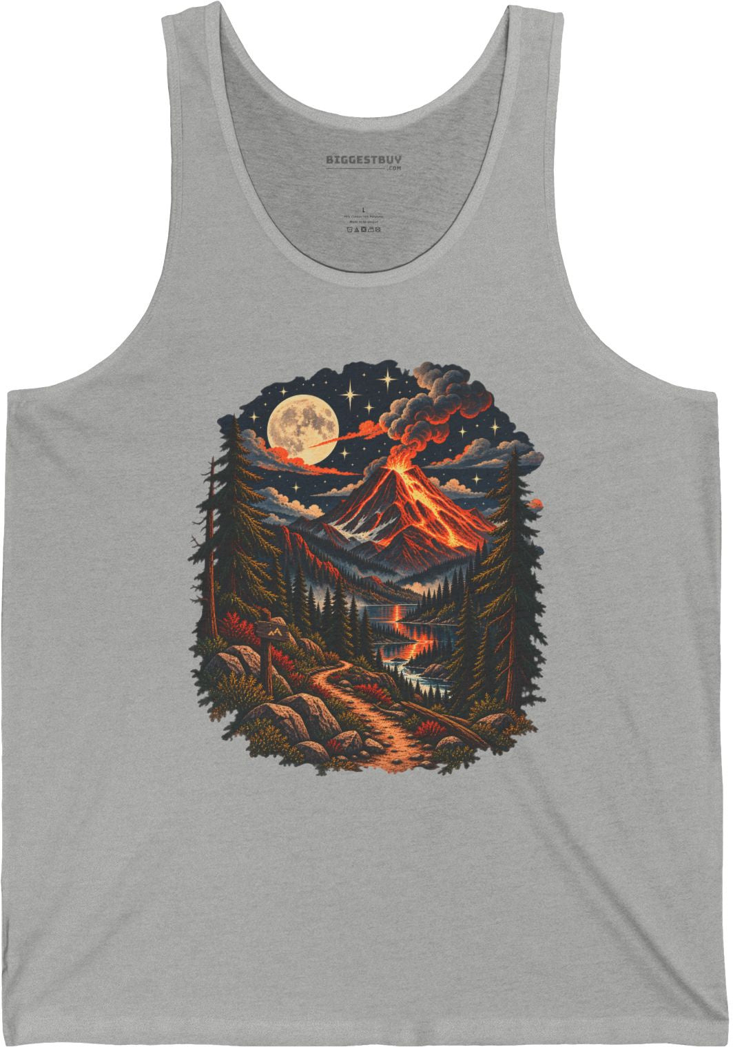 Volcanic Visions - Jersey Tank Top in Athletic Heather, front view
