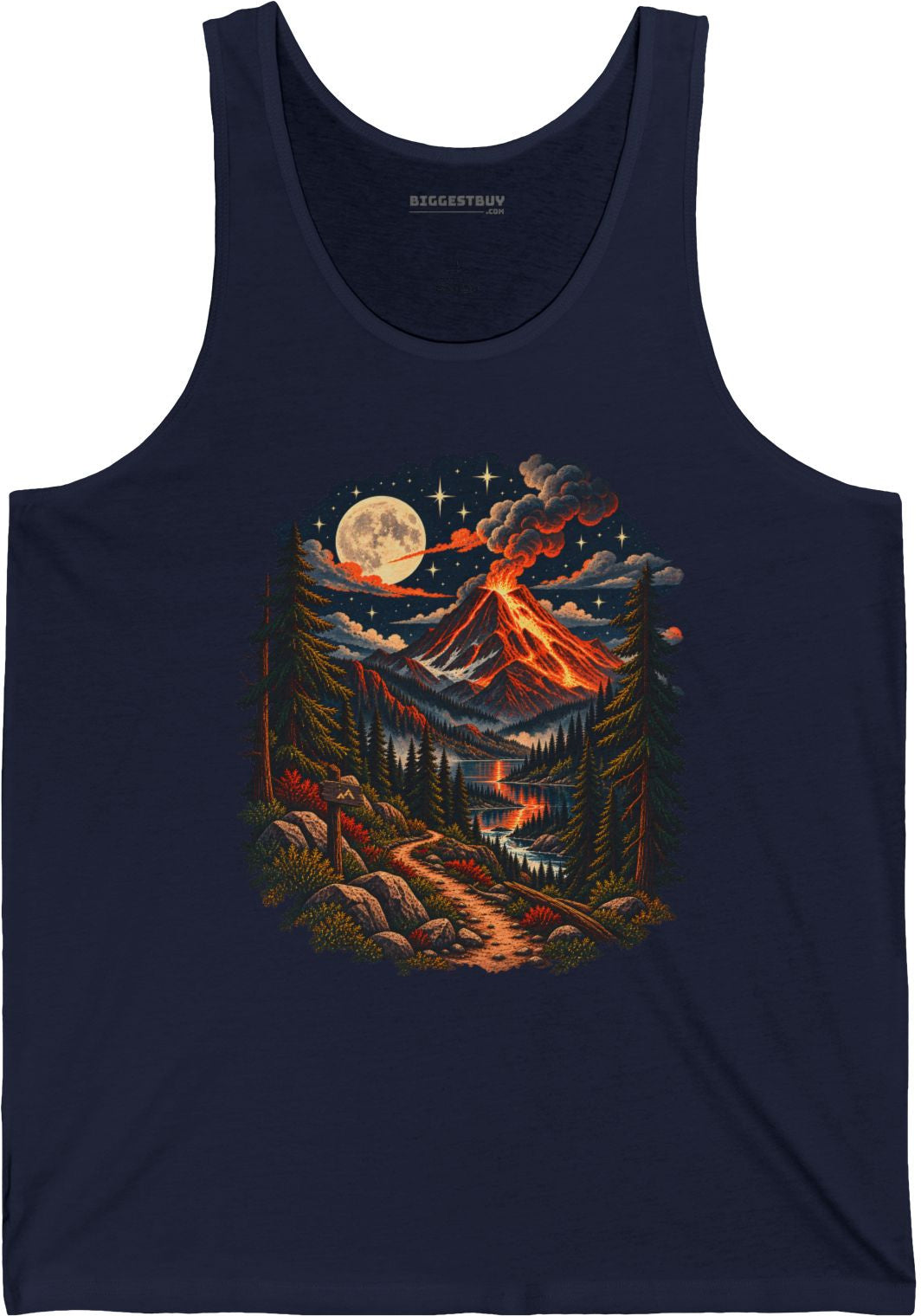 Volcanic Visions - Jersey Tank Top in Navy, front view